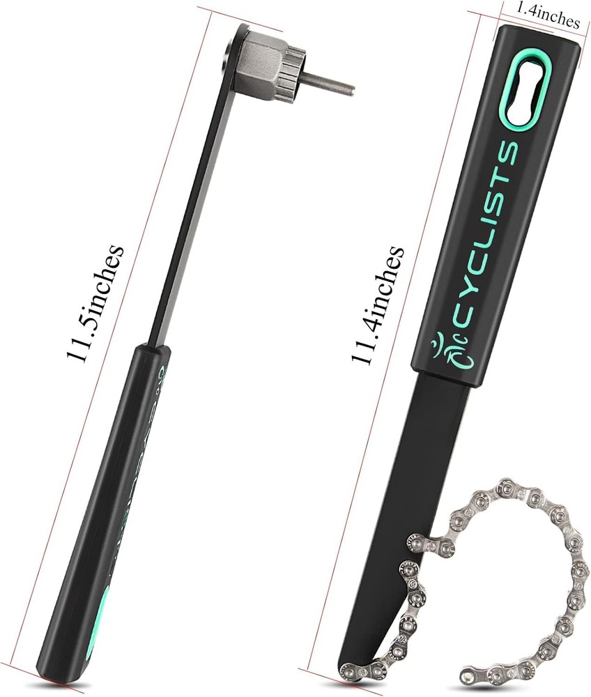 Cassette Removal Tool Sets - Chain Whip & Lock Ring for Medium, Black