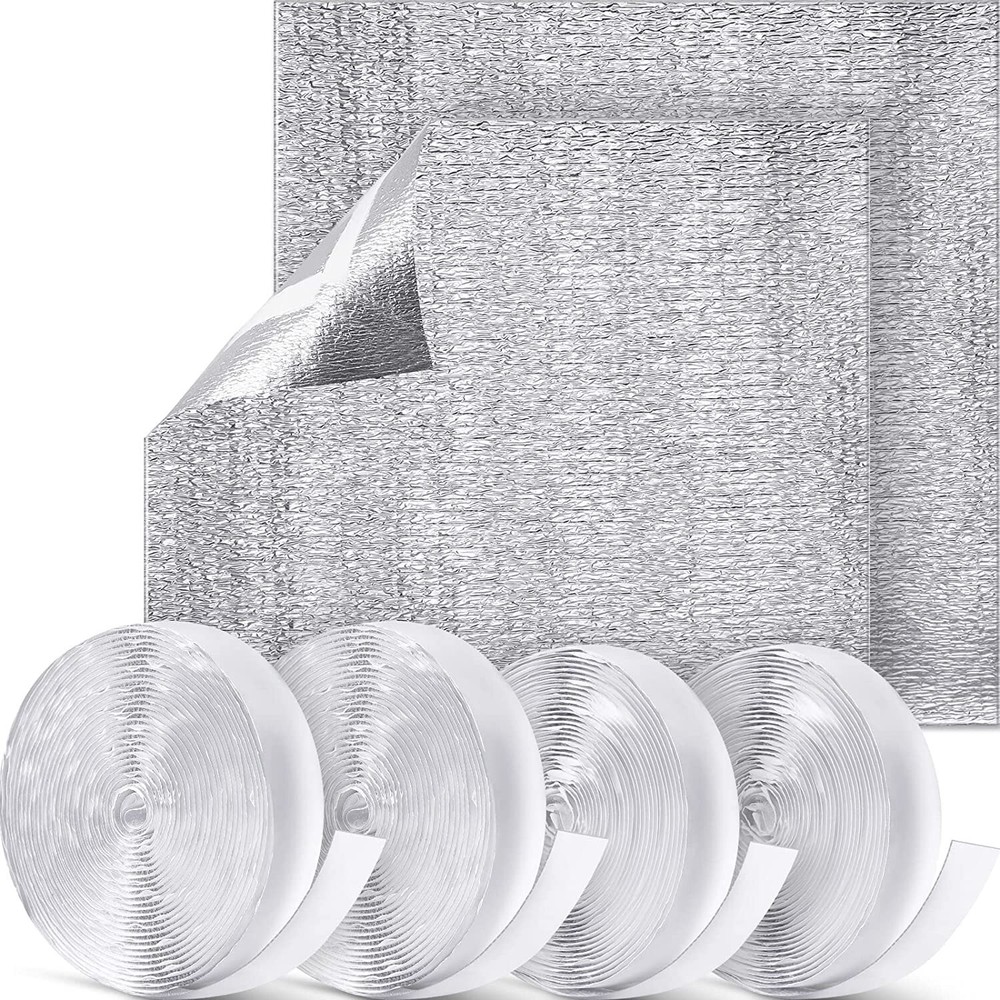 4X8 REFLECTIVE FOAM CORE WINDOW SHUTTER VENT INSULATION (W/ HOOK AND LOOP TAPE)