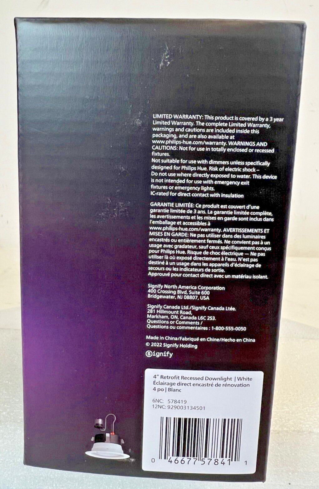 PHILIPS HUE White & Color Ambiance 4" High Lumen Retrofit Recessed Downlight