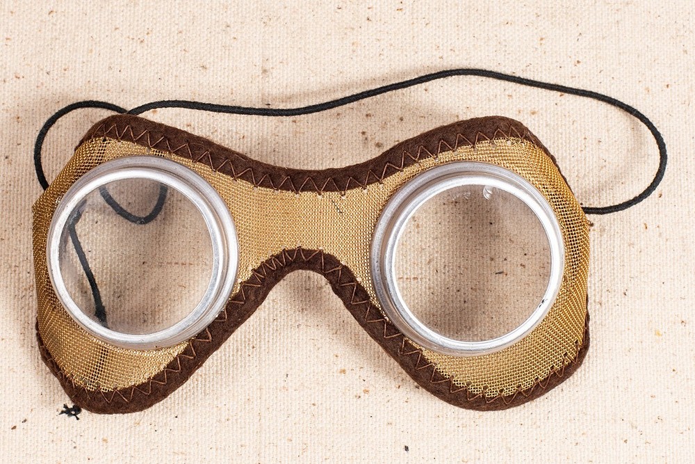 Unusual Goggles with Brass Mesh Mask