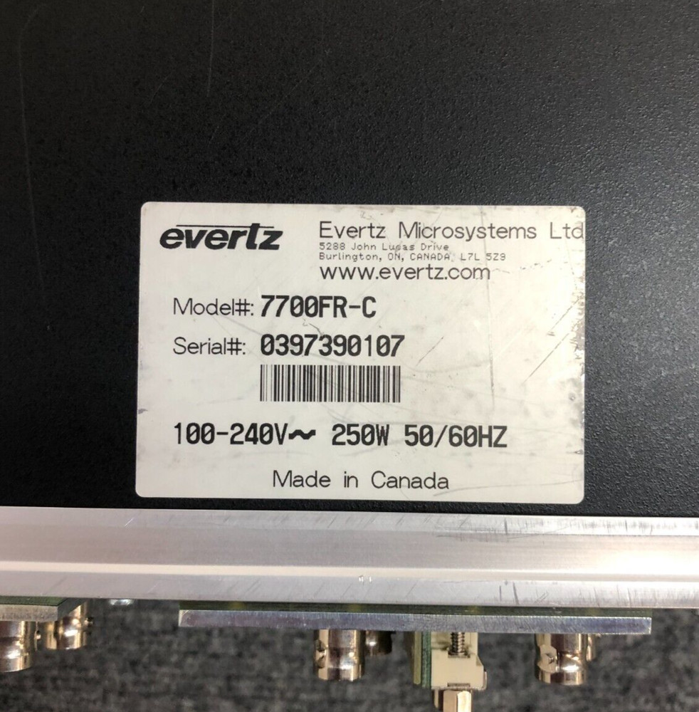 EVERTZ 7700FR-C Multiframe Controller with Modules and Power Cord