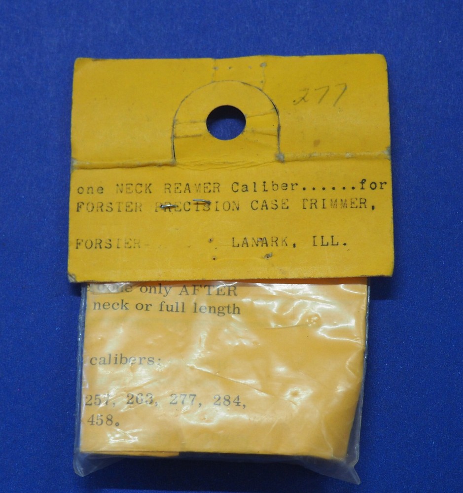 Forster .277" Inside Neck Reamer-(NR1277) NOS-in container