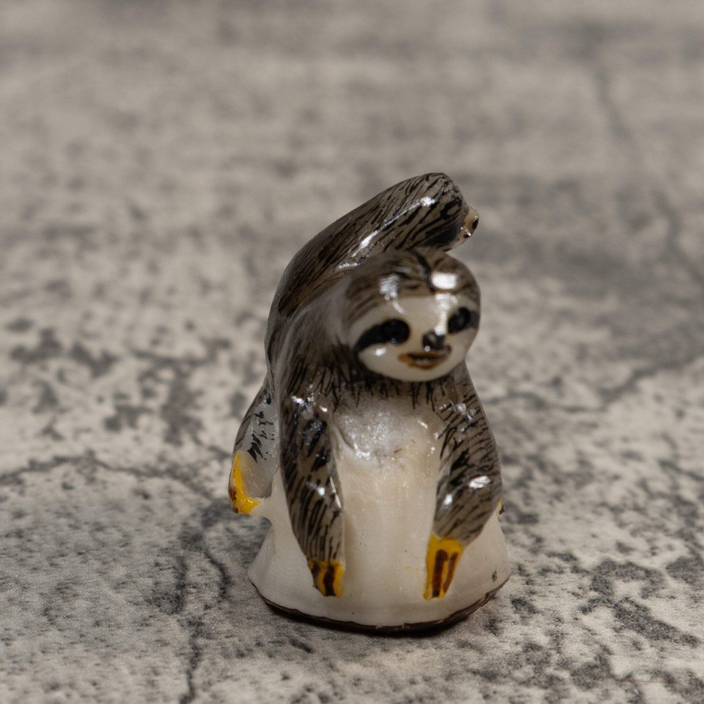 Gray Sloth With Cub Tagua Carving