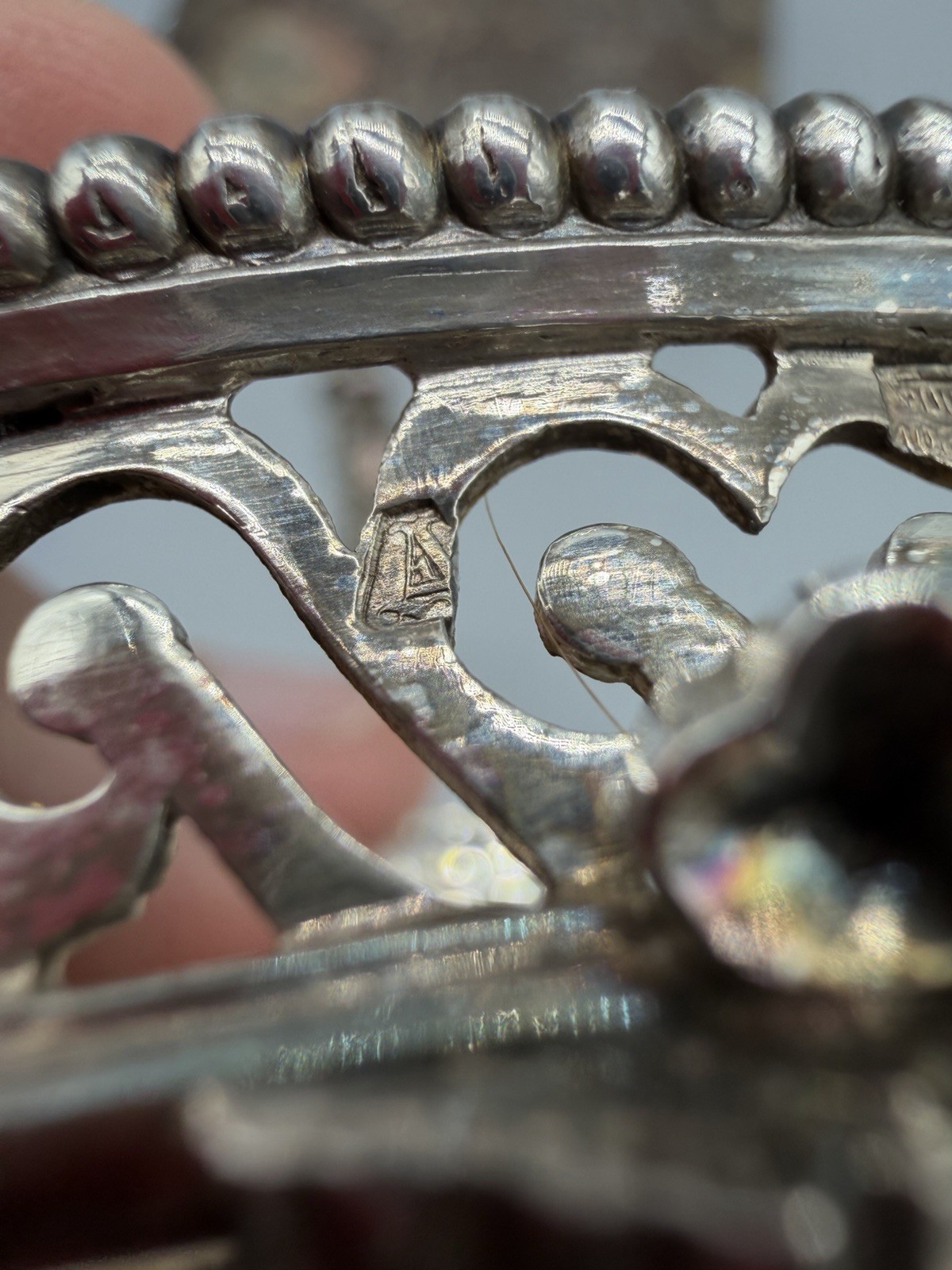 Belgian .900 Silver Double Salt Cellar with Cobalt Glass Liners, 334 grams