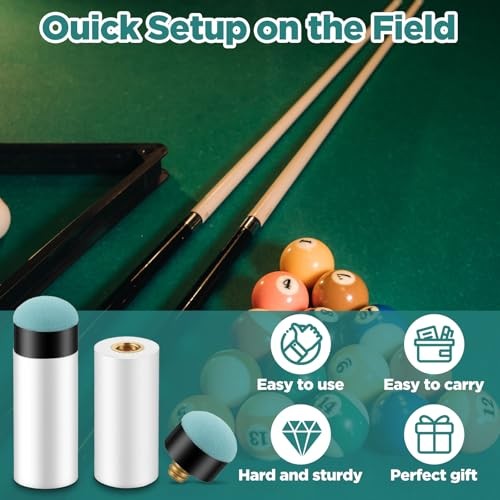 10 Sets Pool Cue Tips Replacement Kit, 12mm & 13mm Screw On Pool Stick Tips