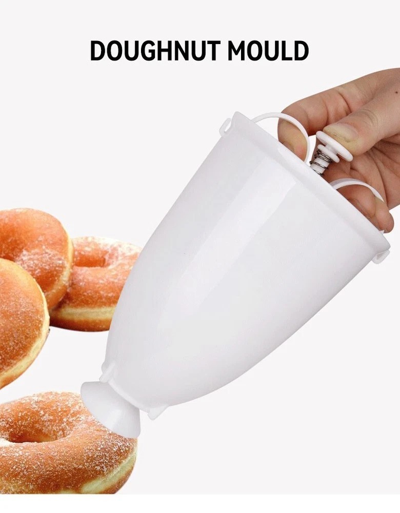 White Plastic Donut Mould Maker Doughnut Dispenser for Frying Baking