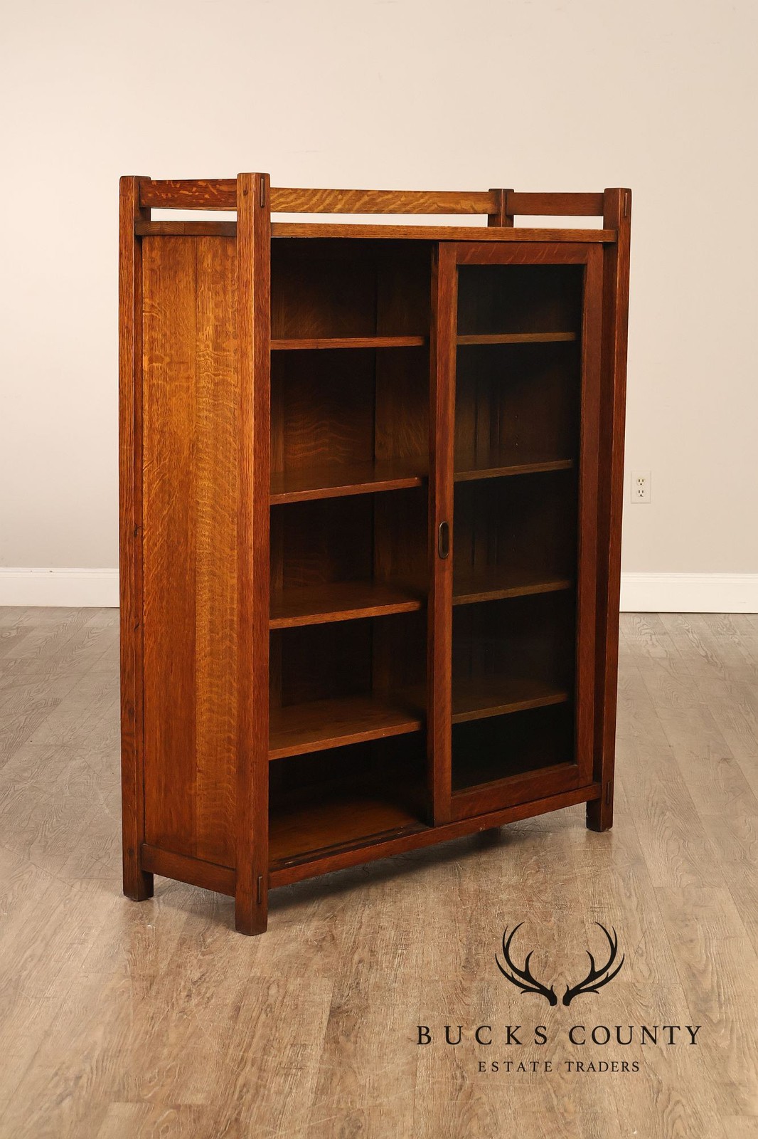 Harden Furniture Co. Antique Arts And Crafts Two Sliding-Door Bookcase