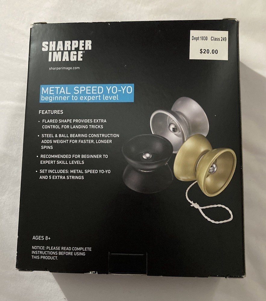 Sharper Image Metal Speed Yo-Yo Black Extra Strings D2