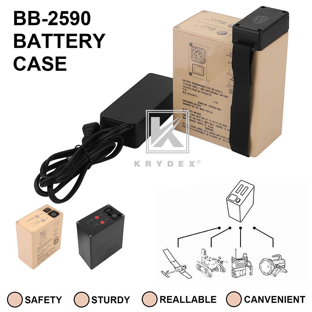 KRYDEX FCS Military BB-2590 Rechargeable Li-ion Battery Case 2x16.8V Output Tan