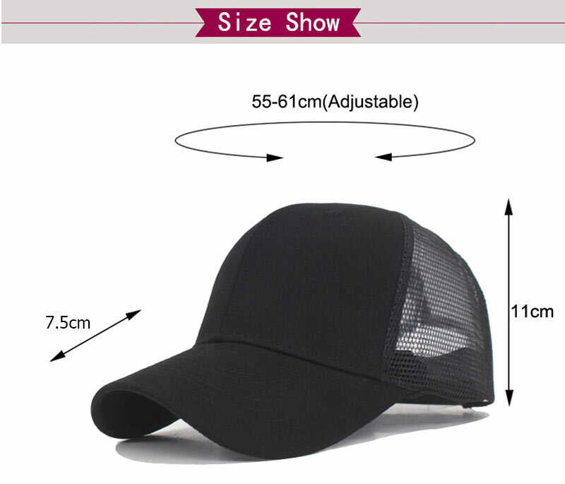Trucker Hat Plain Mesh Back Solid Snapback Baseball Cap Visor Blank Hats Caps