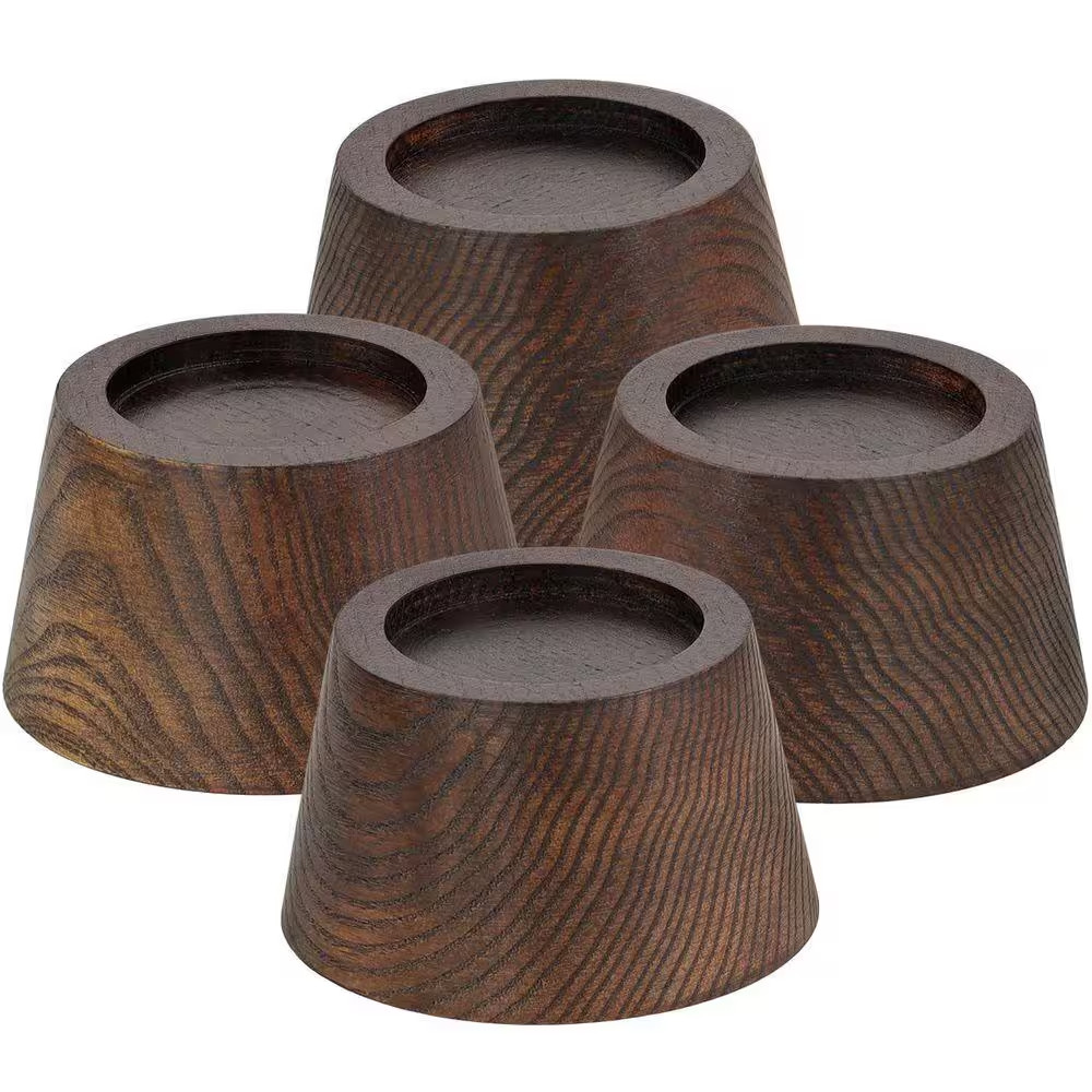 Adjustable Walnut Brown Bed Risers Furniture Risers, Square Table Desk Chair Ris
