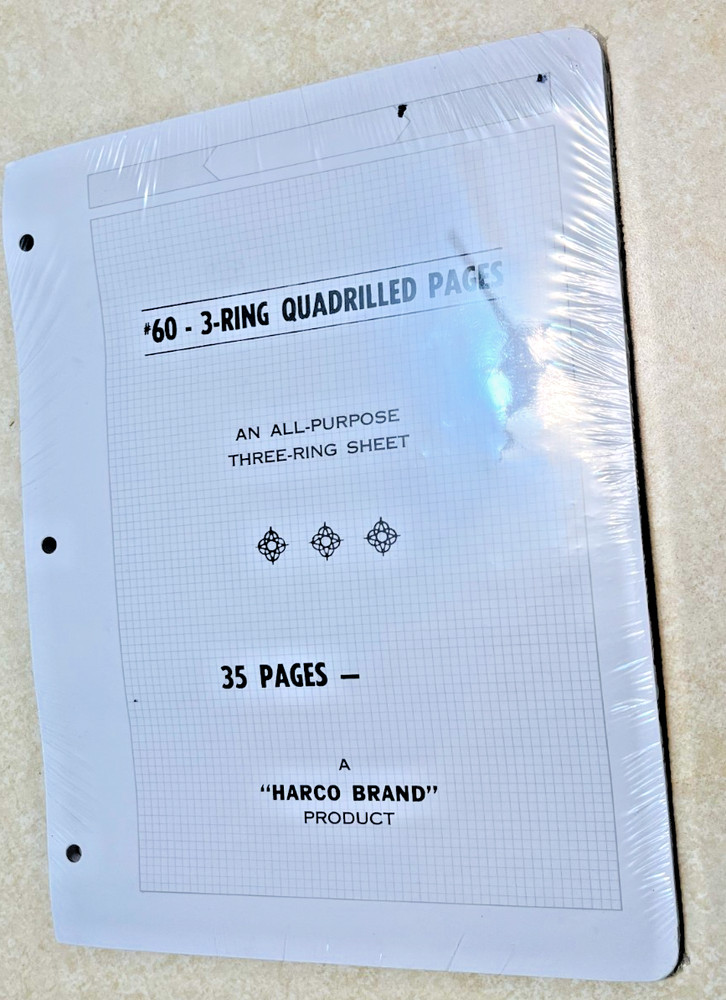 #60 Minkus Framed 1-Sided Quadrilled Pages for 3-Ring Pkg. of 35 Pages