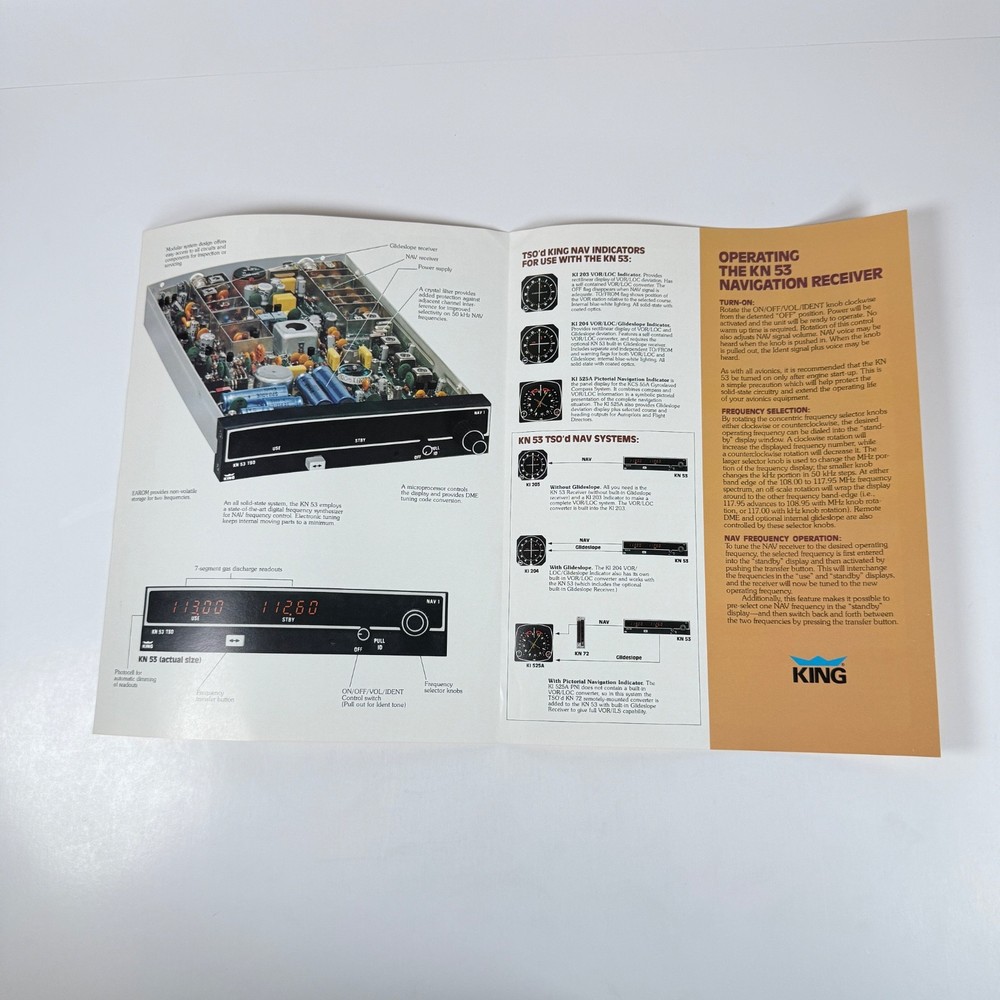 King KN 53 TSO'd Silver Crown Navigation Receiver Pilot's Guide Vintage