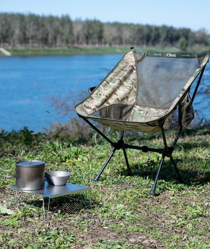 iClimb Mini Solo Folding Table Ultralight Compact for Mini, Silver