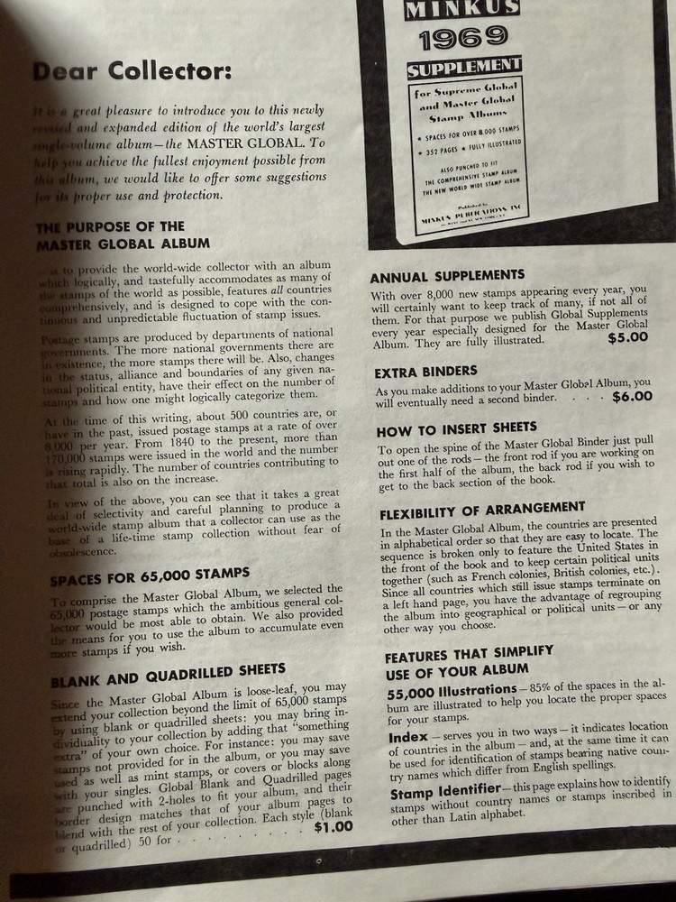 Master Global Stamp Album 4" Binder without Stamps