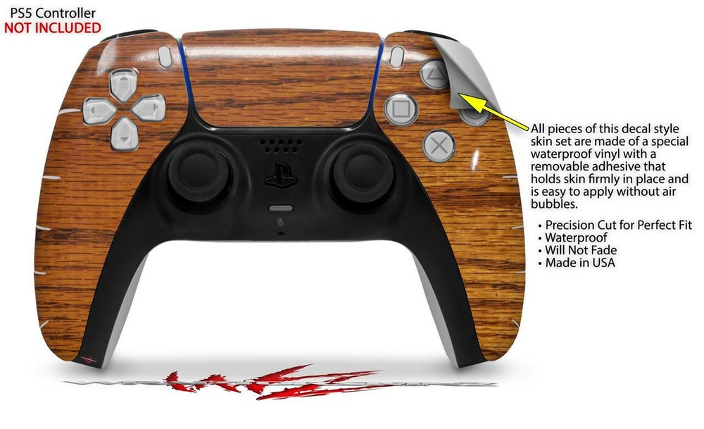 Skin Sony PS5 Controller Wood Grain - Oak 01
