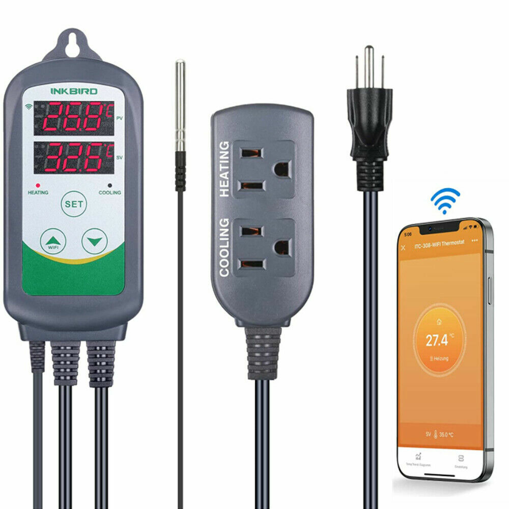 WiFi Thermostat Heating Cooling Temperature Controller Seeded Started Greenhouse