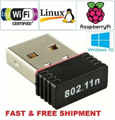 2 x USB WiFi Wireless Adapter Mini Network 300Mbps Windows MAC Linux 802.11n