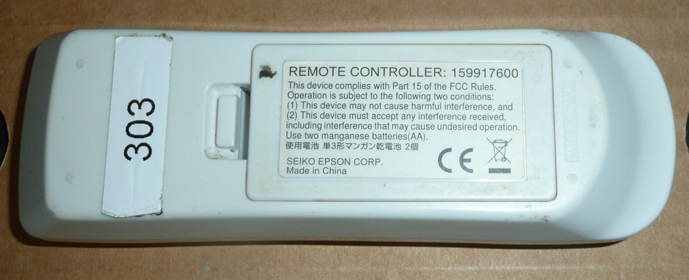 Genuine Epson 159917600 Projector Replacement Remote Control Seiko