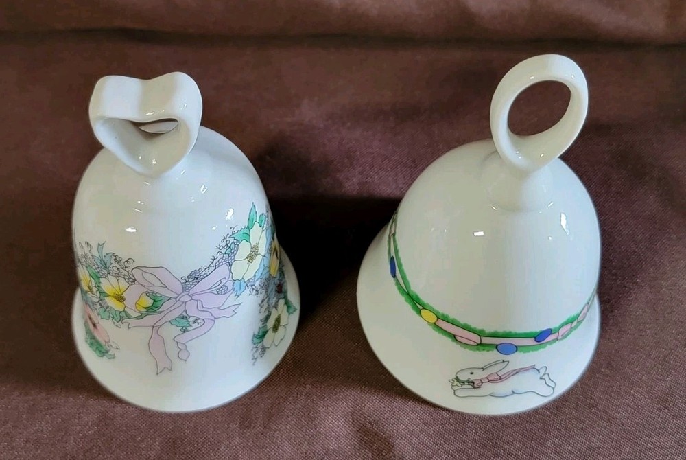 2 Vintage Ceramic Easter Bells