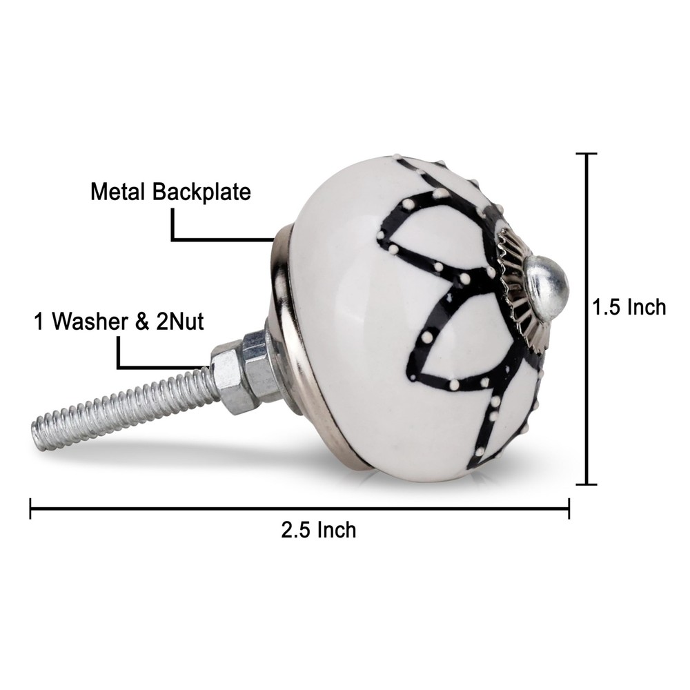 Cabinet Knobs Assorted knobs for cabinets and Drawers Black & White Cupboard ...