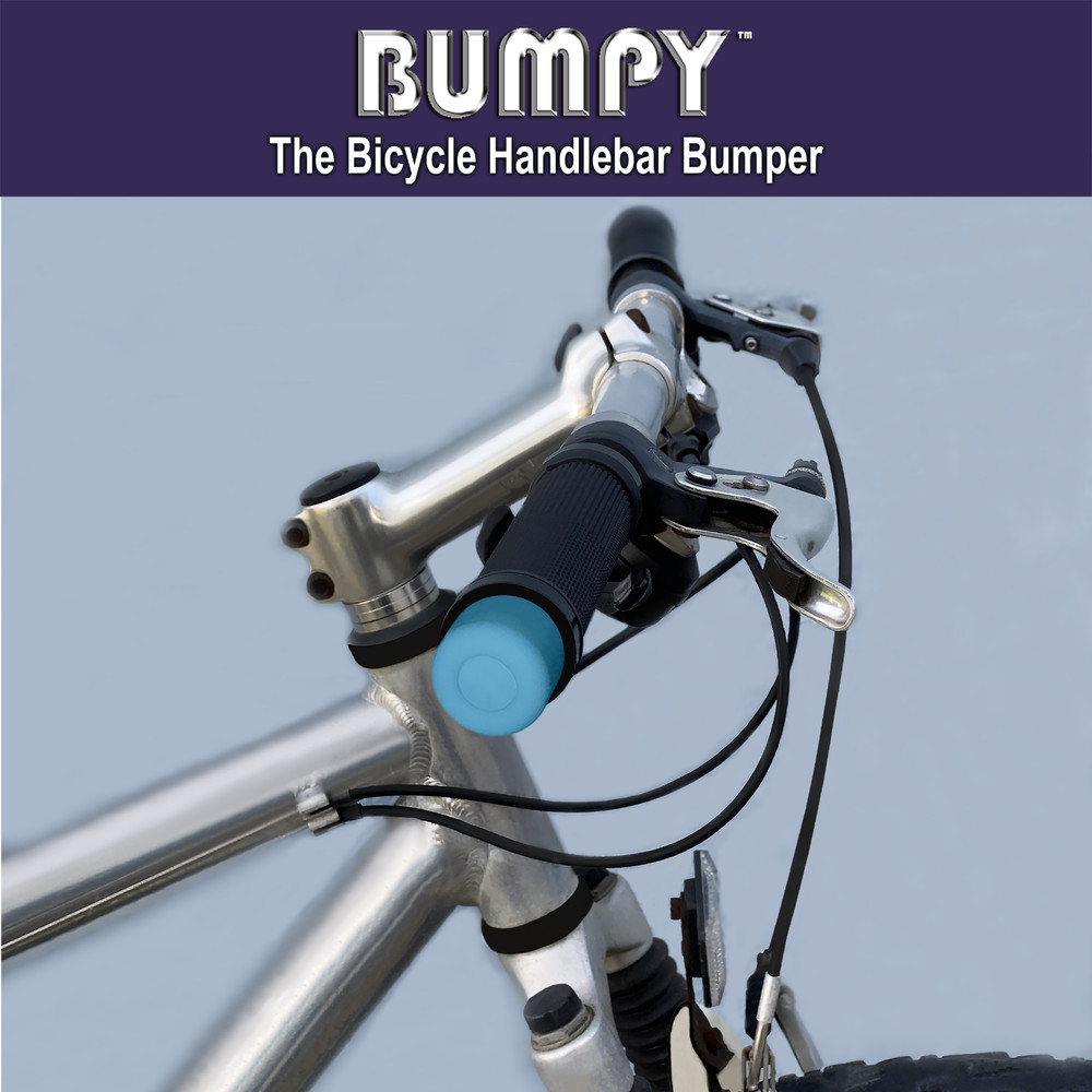 BUMPY END PLUG Bike Handlebar Soft Safe Secure Best Fit Grip Cap Light Blue Pair