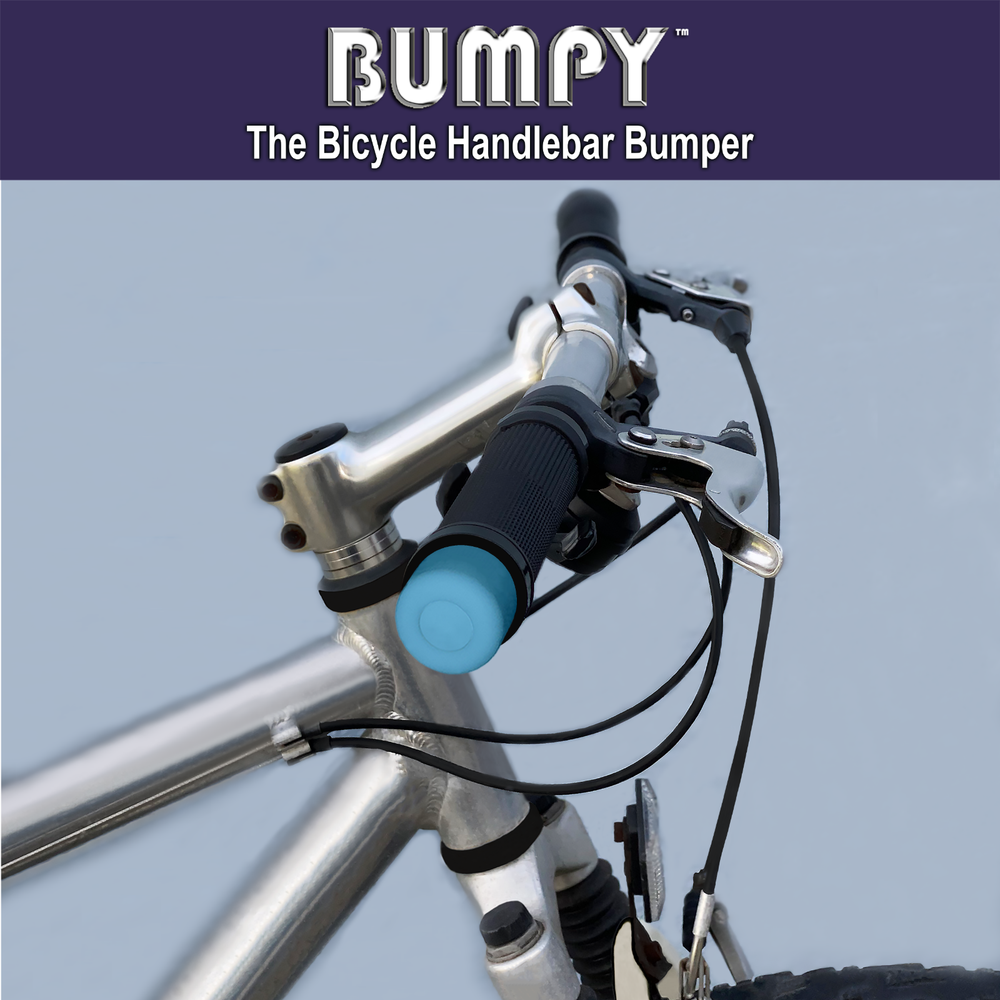 BUMPY END PLUG Bike Handlebar Soft Safe Secure Best Fit Grip Cap Light Blue Pair