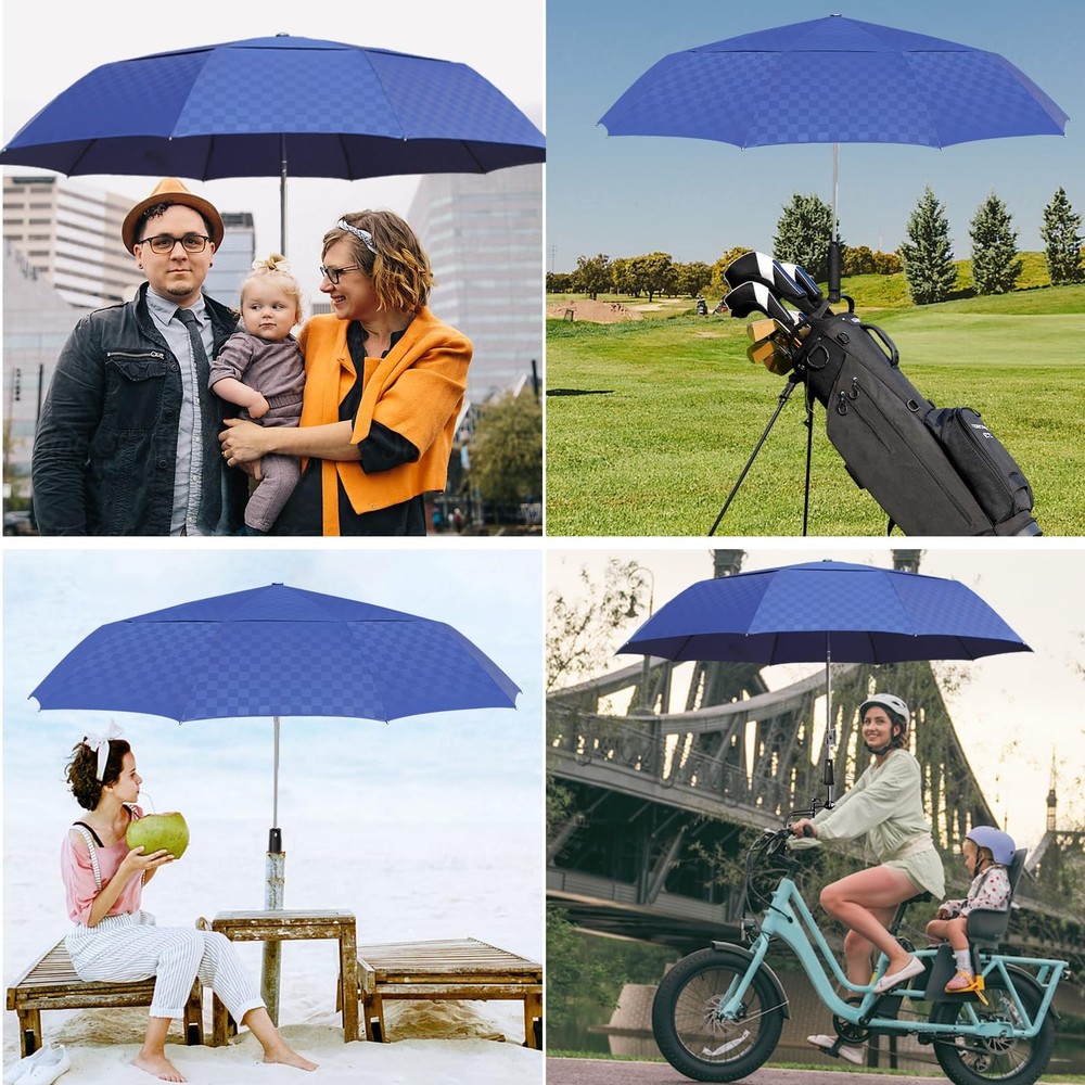 54 Inch Large Windproof Golf Umbrella, 10 Ribs Automatic Open/Close Oversize ...
