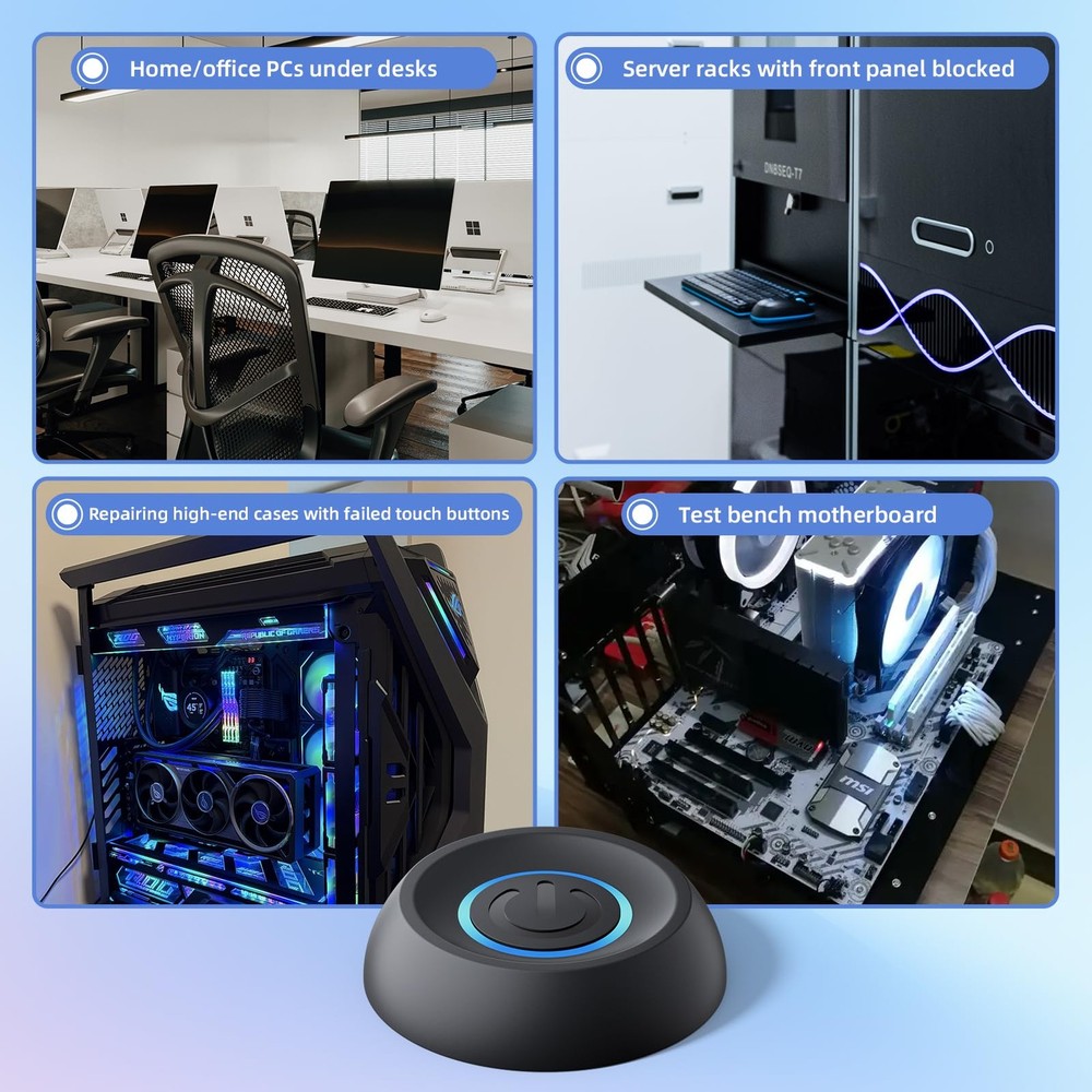 PC Power Button with 118" Cable - Desktop Computer External 118", BLACK