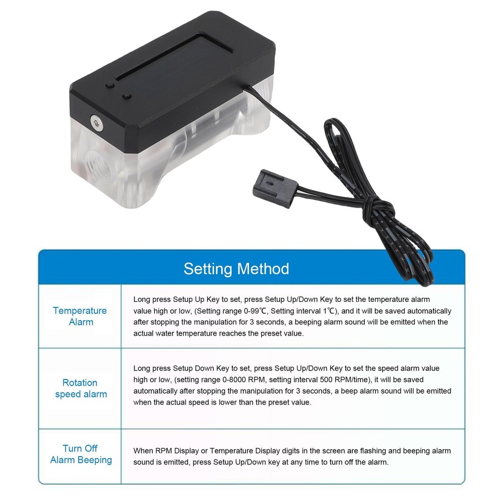 GOWENIC G1/4 Inline PC Water Cooling Flow Meter, Electronic Indicator...