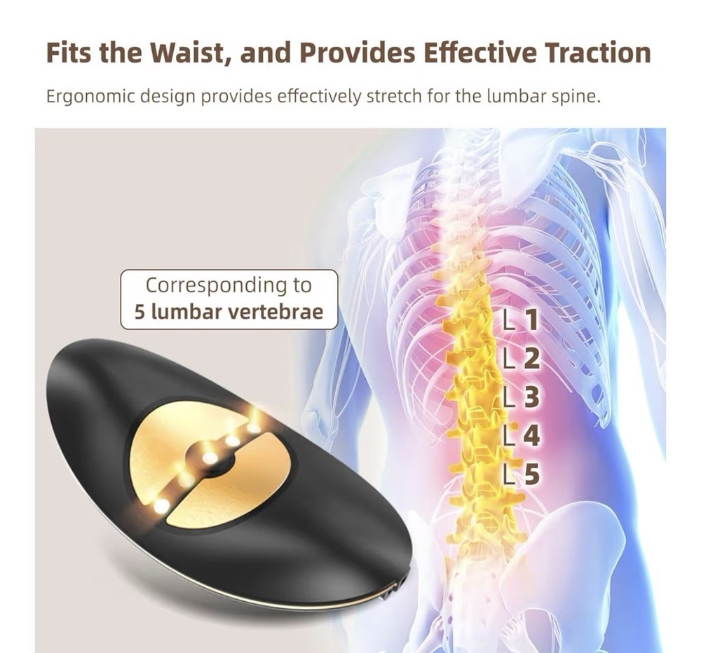 Electric Lumbar Traction Device, Multifunctional Back Traction Device with Dy...