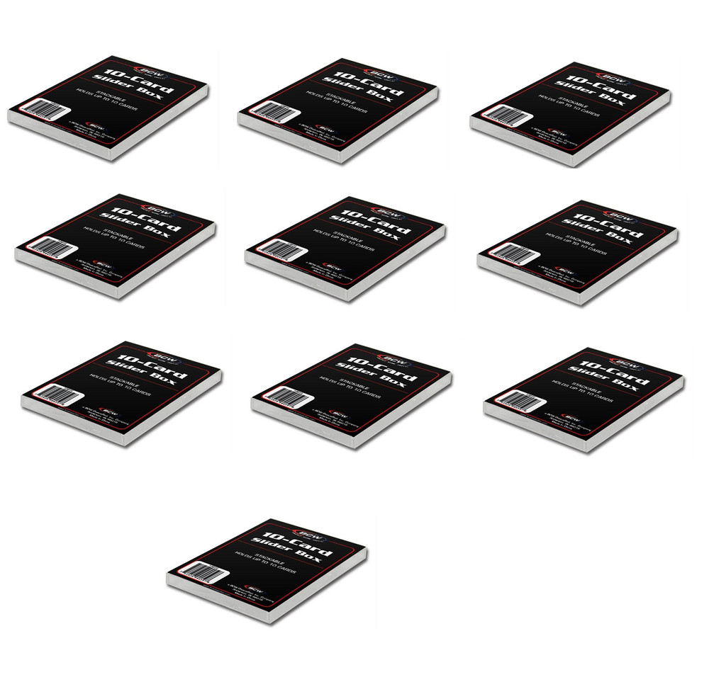 (10 Boxes) BCW 2 Piece Plastic Card Storage Box (10 Ct Size) Slider Box