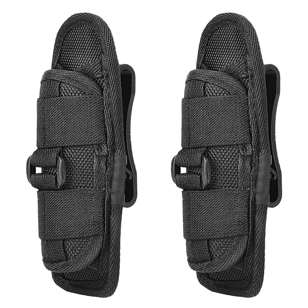 2Pc Tactical Flashlight Pouch Holster Rotatable Flashlight Holder Belt Clip Case