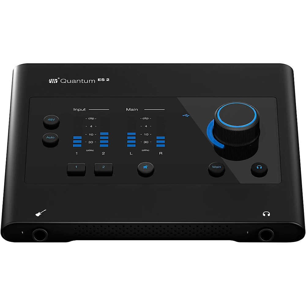PreSonus Quantum ES2 Audio Interface w/Eris 2nd Gen Studio5 Pair Cables & Stands