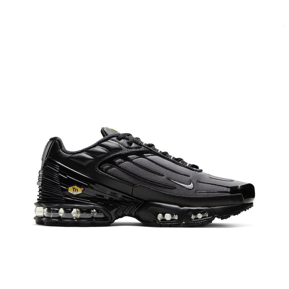 Men's Nike Air Max Plus TN 3 Durable Anti-Slip Running Shoes in Black & Grey