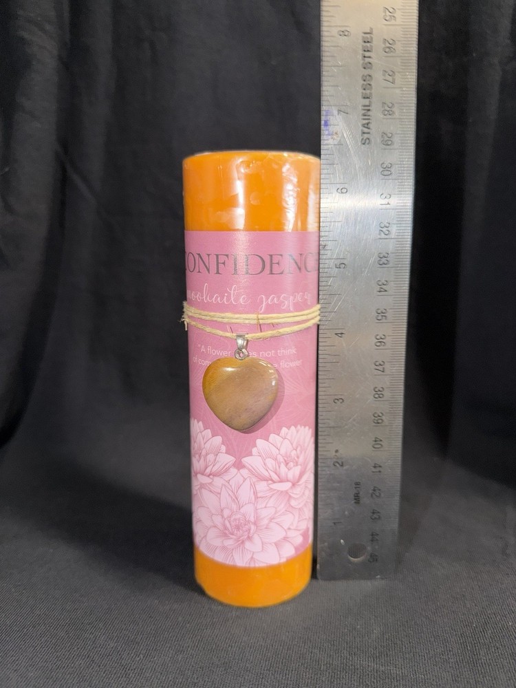 Confidence Candle with Mookaite Jasper Heart Pendant