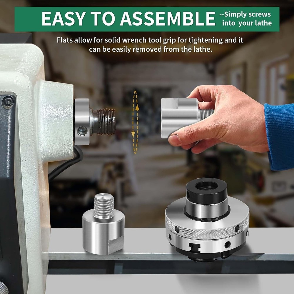 Versatile 1-1/4" x 8TPI to 1" x 8TPI Adapter for Enhanced Lathe Functionality