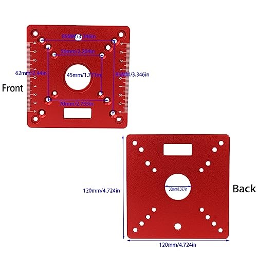 Aluminium Router Table Insert Plate,Mini Square Red(single Insert Plate)