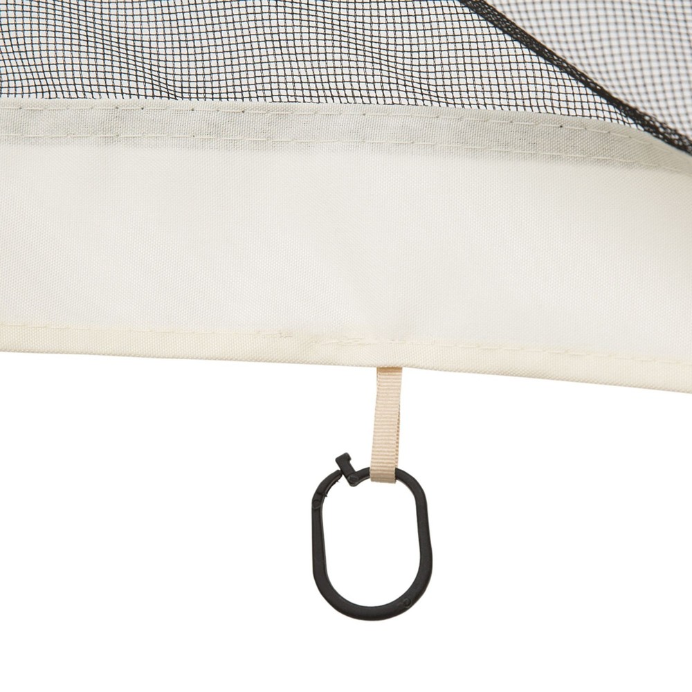 Gazebo Replacement Netting: 4 Black Panels, 13.2'x6.8', Nylon Mesh + Polyester
