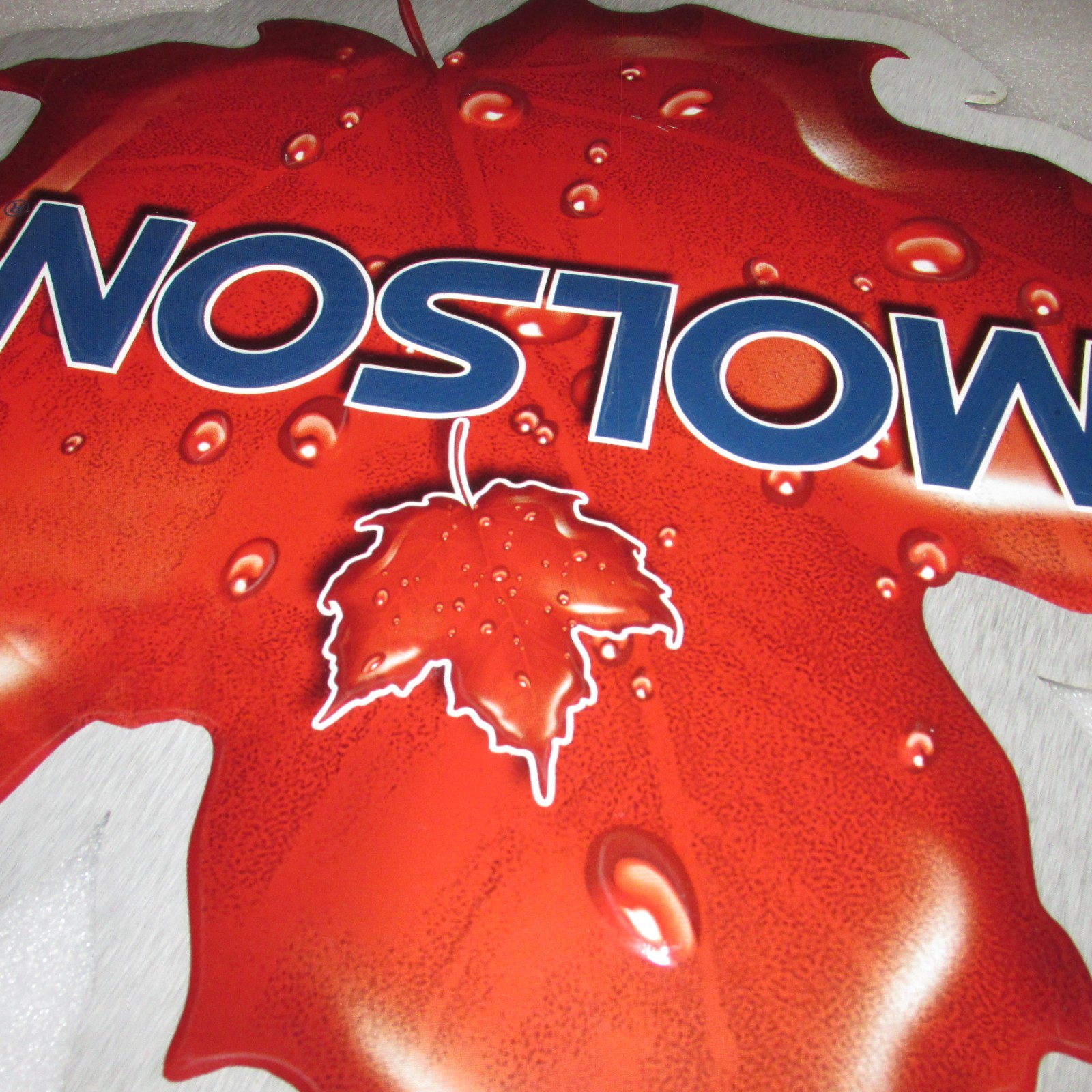 Molson Beer Sign Maple leaf Large 33x25 tin SO NICE, RARE
