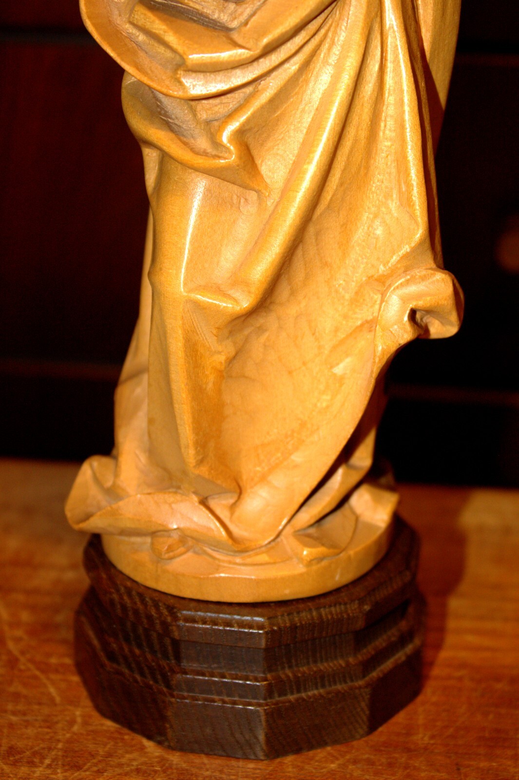 VTG ANRI 11" HAND CARVED WOOD OUR LADY VIRGIN MARY JESUS STATUE SCULPTURE FIGURE