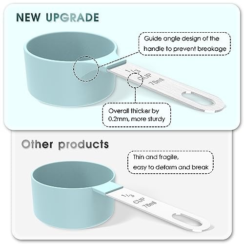Measuring Cups & Spoons Set, Stackable Cups and Spoons, Nesting 5+5 Blue