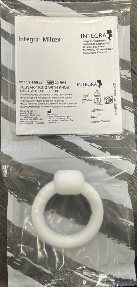 Integra Miltex Pessary Ring With Knob Without Support 2.75" Size 4 - REF 30-RK4