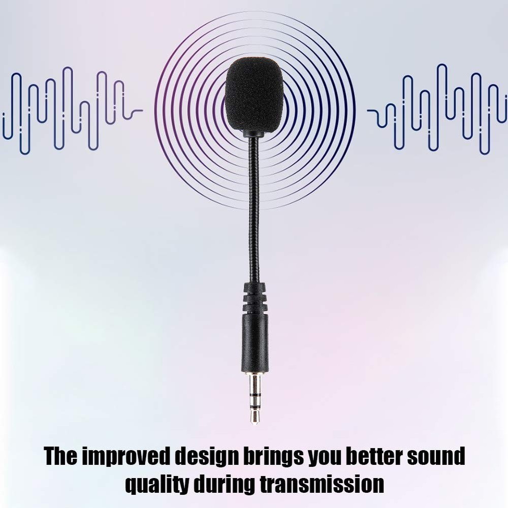 3PCS Mini Microphone, 3.5mm Jack Mini Gooseneck Microphone, Adjustable Flexib...