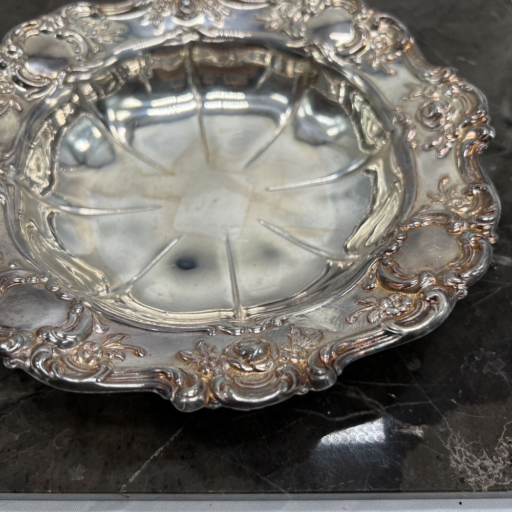 SILVER PLATED SERVING TRAY PLATE BOWL PLATTER SIZE 7.5” DIAMETER