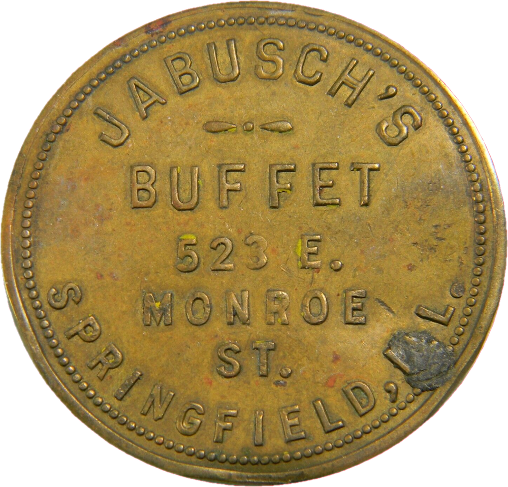 Springfield Illinois, Jabusch's Buffet 50¢ Token (01237)