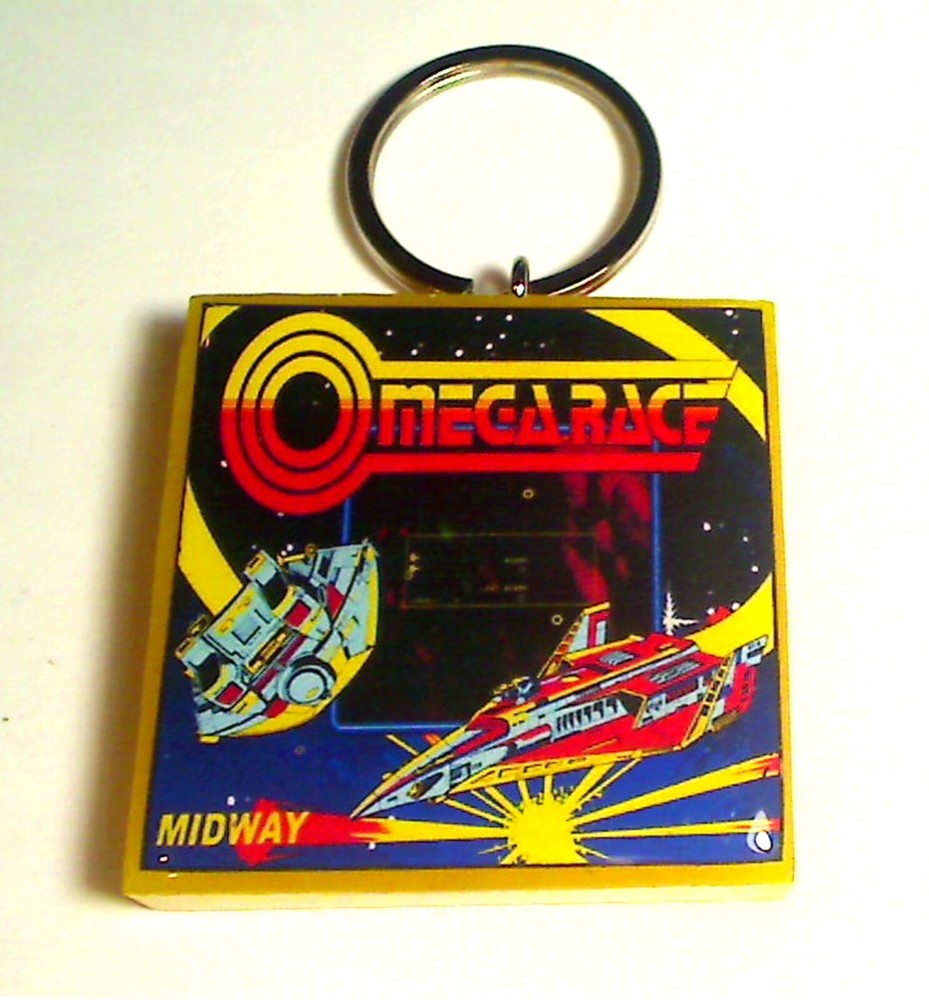 Omega Race  Arcade Coin Door accessory Keychain
