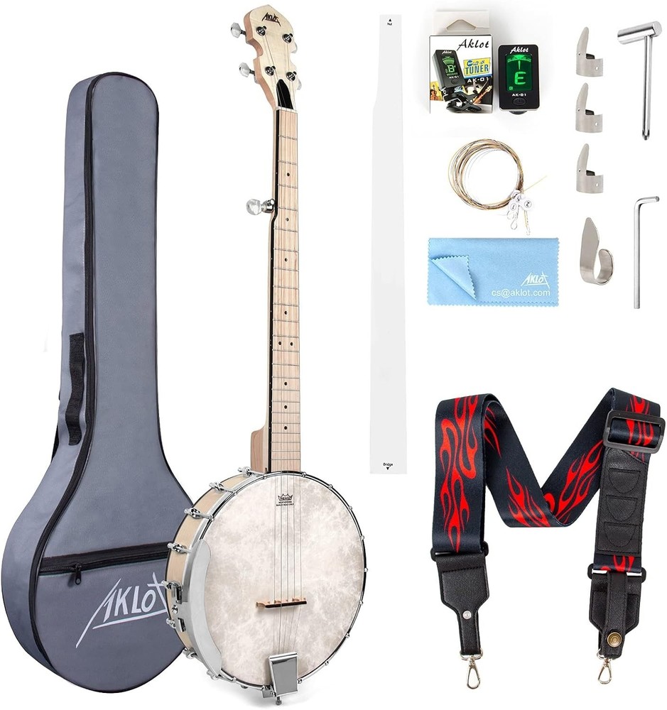 Complete 5-String Banjo Set: Open Back Design & Accessories Included