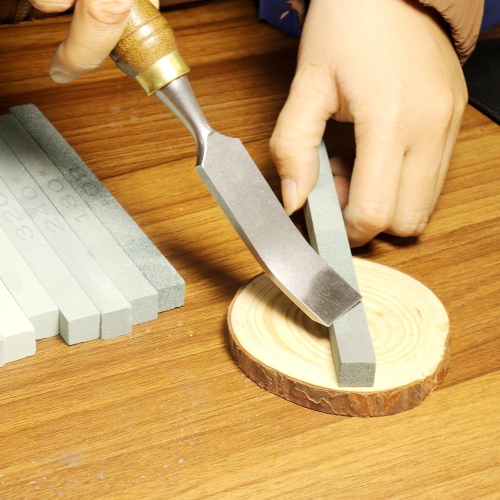 Sharpening Stone Sticks 8 PCS Rectangular Green Silicon Carbide 80-3000 Grit