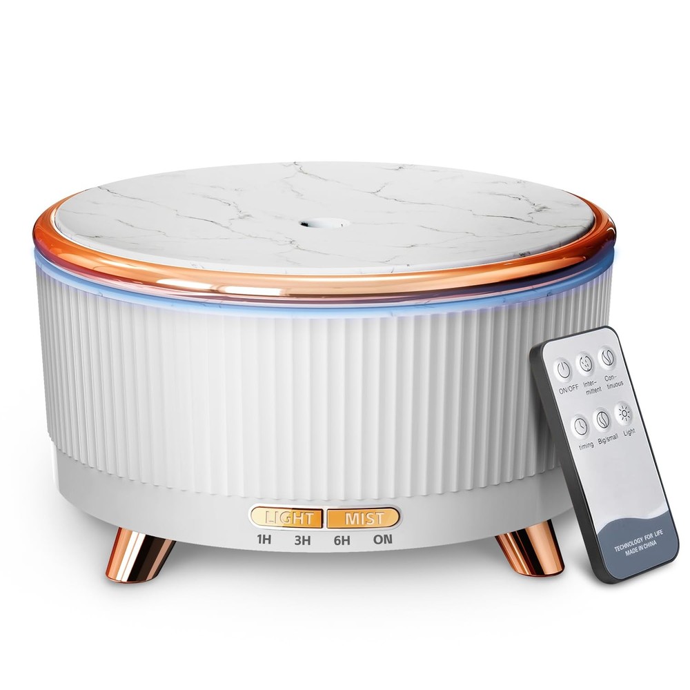 500ML Large Capacity Essential Oil Diffuser, Ultrasonic Aromatherapy White